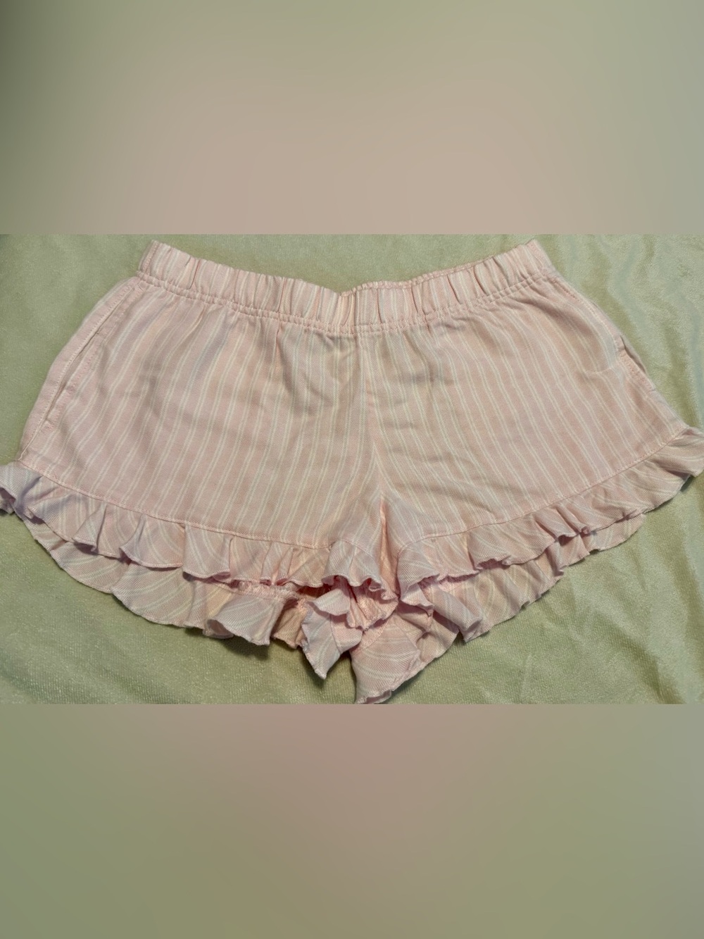 Hollister Pink Striped Ruffle Sleep Shorts